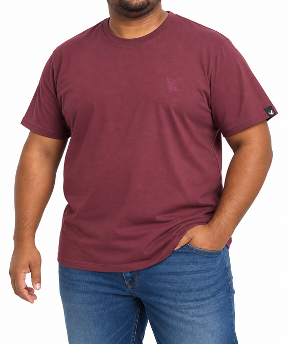 Suede Cotton Tee Oxblood