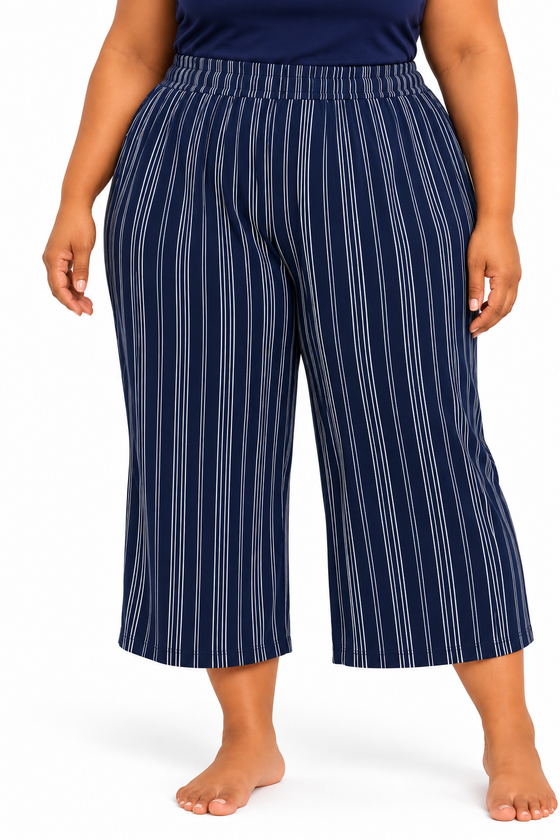 Stripe Capri Sleep Pants