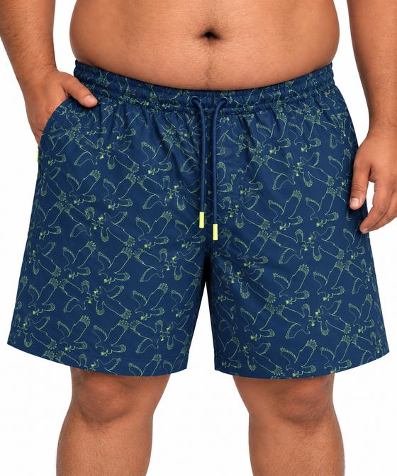 Swim Shorts with Eagle Print
