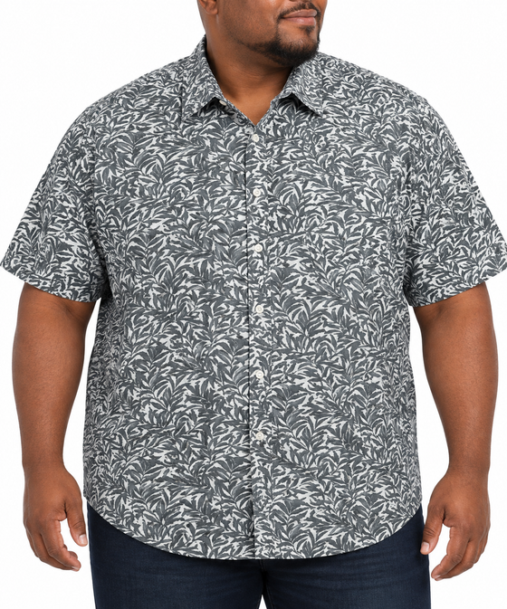 Short Sleeve Printed Shirt in Grey