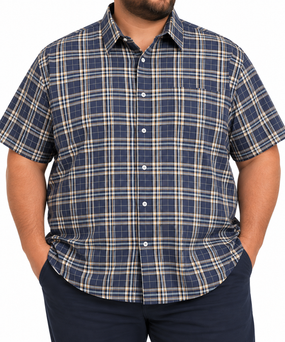Short Sleeve Check Shirt Blue/Navy