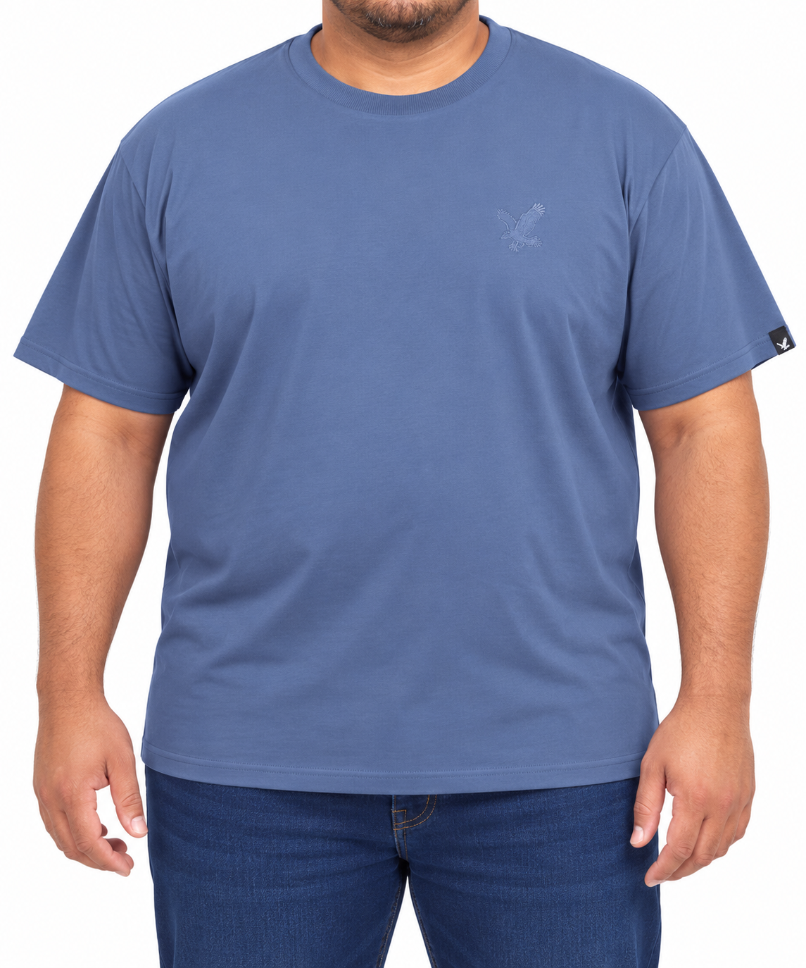 Suede Cotton Tee Slate Blue