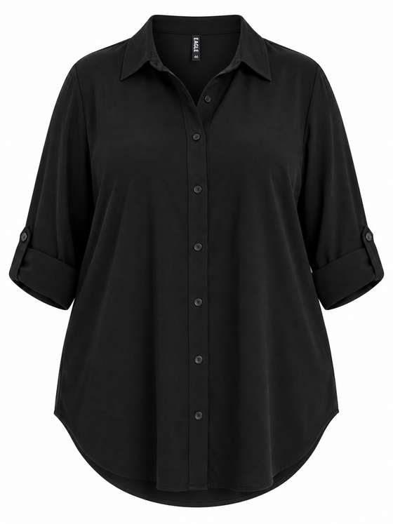 Lds Plain Ghost Voile Collar Shirt