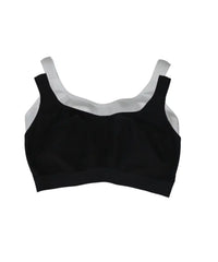 Black and white color block Ladies 2 Pack Sports Bra for stylish activewear
