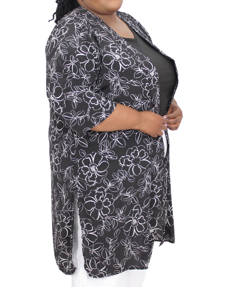 Ladies 3/4 Sleeve Printed Gilet | R349.90 Eagle Clothing Plus Size Big & Tall