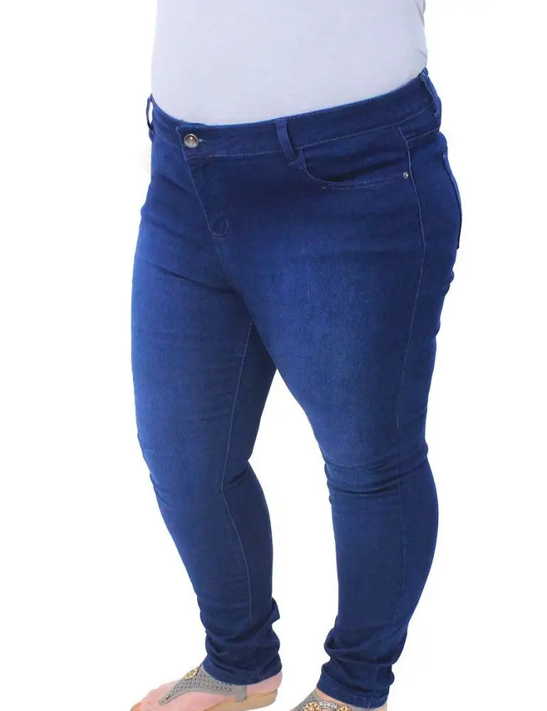 Bright blue pair of Ladies Amber High Waist Skinny Denim Jeans for stylish outfits