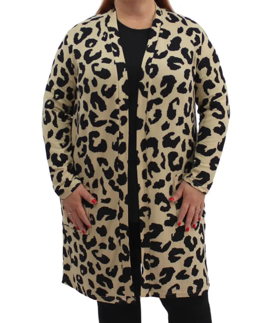 Ladies Animal Print Cardigan