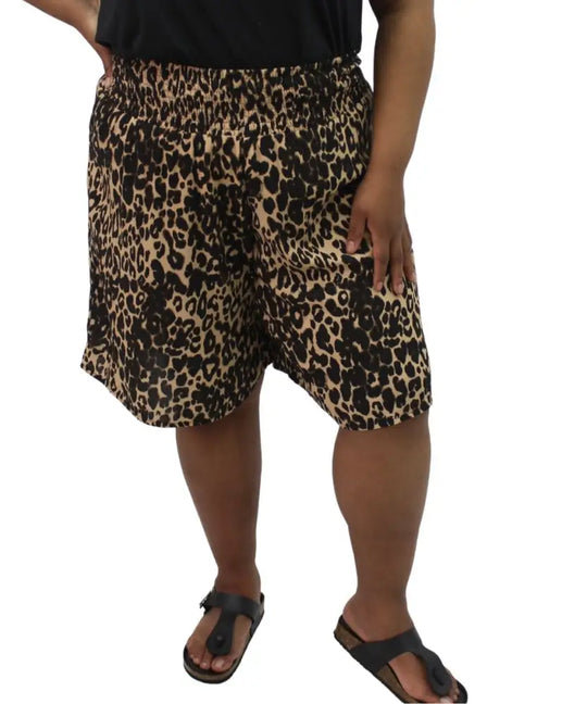 Ladies Animal Print Rayon Shorts