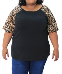 Ladies Animal Print Sleeve Detail Top | R309.90 Eagle Clothing Plus Size Big & Tall