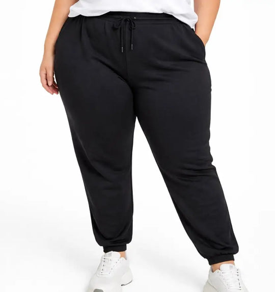 Ladies Basic Trackpants Cuff Black