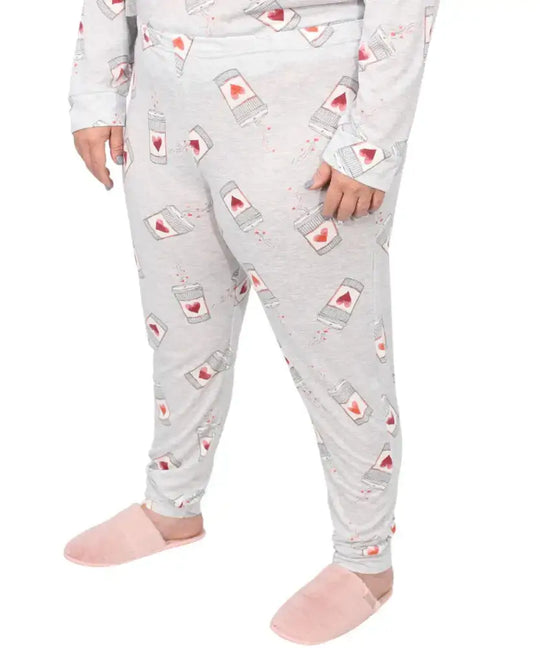 Ladies Coffee Detailed PJ Pants