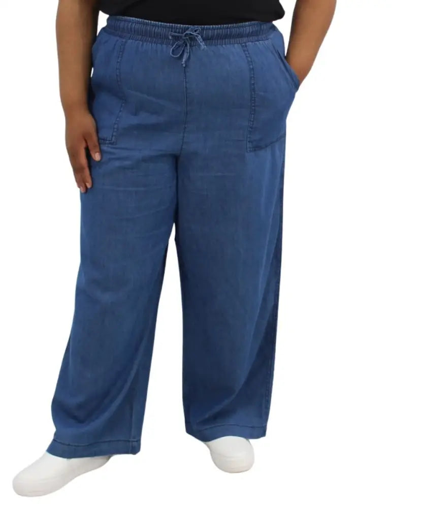 Ladies Elasticated Chambray Denim Pants | R459.90 | Eagle Clothing | Plus Size | Big & Tall