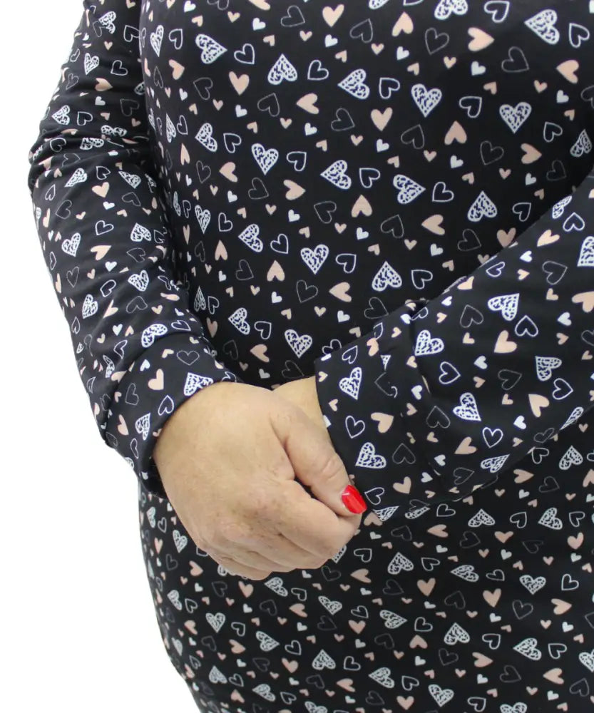 Ladies Heart Detail PJ Top | Eagle Clothing | Plus Size | Big & Tall