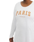 Ladies Long Sleeve Printed Paris Tee | Eagle Clothing | Plus Size | Big & Tall