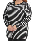 Ladies Long Sleeve Stripe Tee | Eagle Clothing | Plus Size | Big & Tall