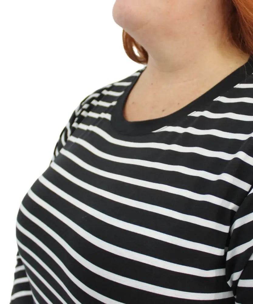 Ladies Long Sleeve Stripe Tee | Eagle Clothing | Plus Size | Big & Tall