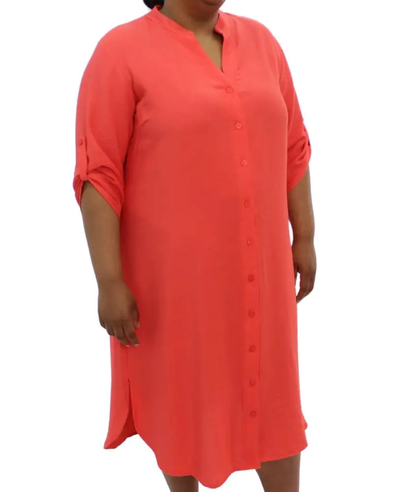 Ladies Mandarin Tab Shirtdress | Eagle Clothing | Plus Size | Big & Tall