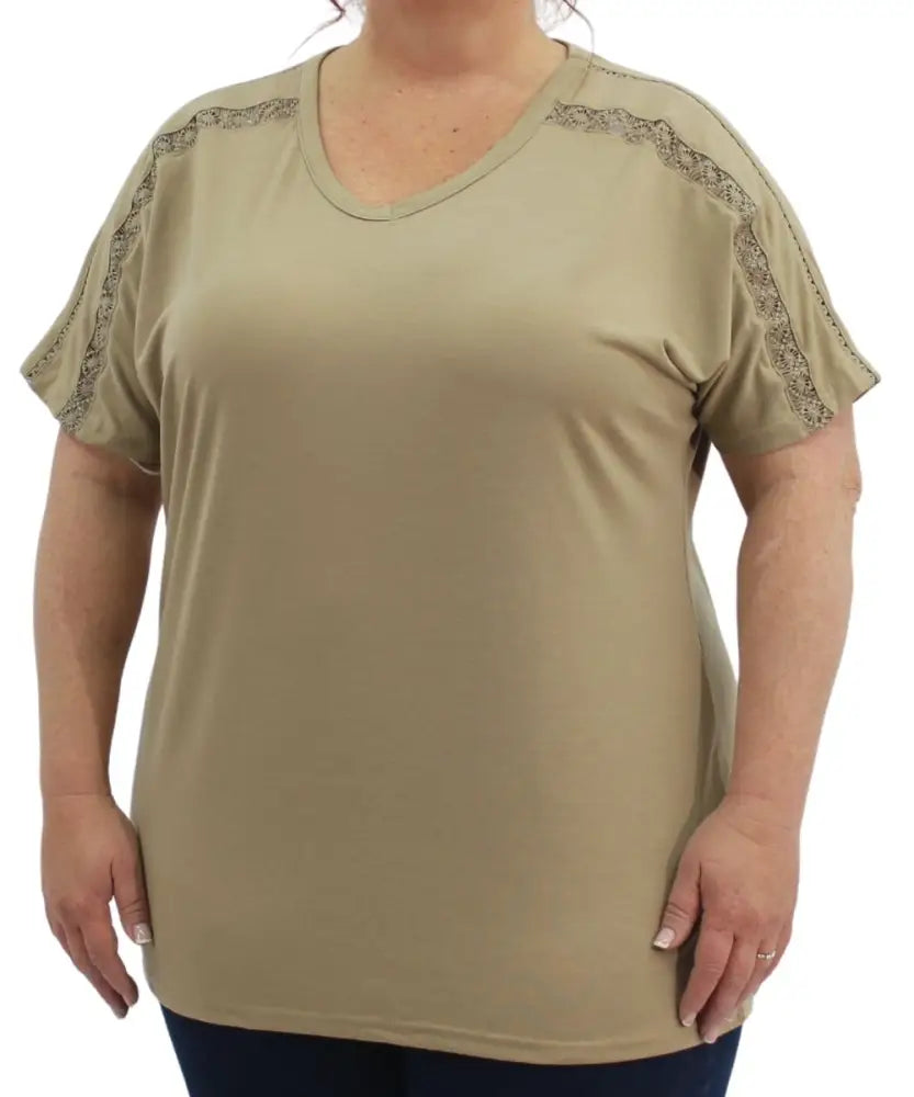 Ladies Plain Binding Lace Top | R319.90 | Eagle Clothing | Plus Size | Big & Tall