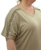 Ladies Plain Binding Lace Top | Eagle Clothing | Plus Size | Big & Tall