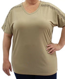 Ladies Plain Binding Lace Top | Eagle Clothing | Plus Size | Big & Tall
