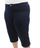 Ladies Plain Chino Capri | Eagle Clothing | Plus Size | Big & Tall