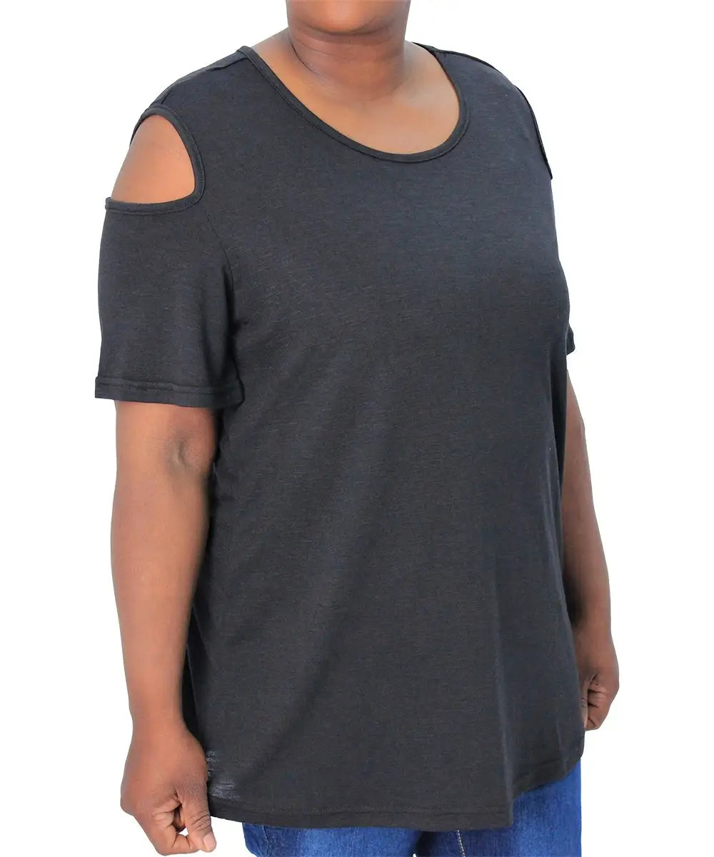 Ladies Plain Cold Shoulder Top | R259.90 Eagle Clothing Plus Size Big & Tall