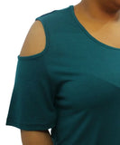 Ladies Plain Cold Shoulder Top | Eagle Clothing | Plus Size | Big & Tall
