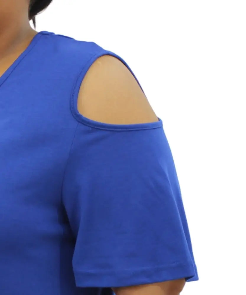 Ladies Plain Cold Shoulder Top | Eagle Clothing | Plus Size | Big & Tall