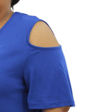 Ladies Plain Cold Shoulder Top | Eagle Clothing | Plus Size | Big & Tall