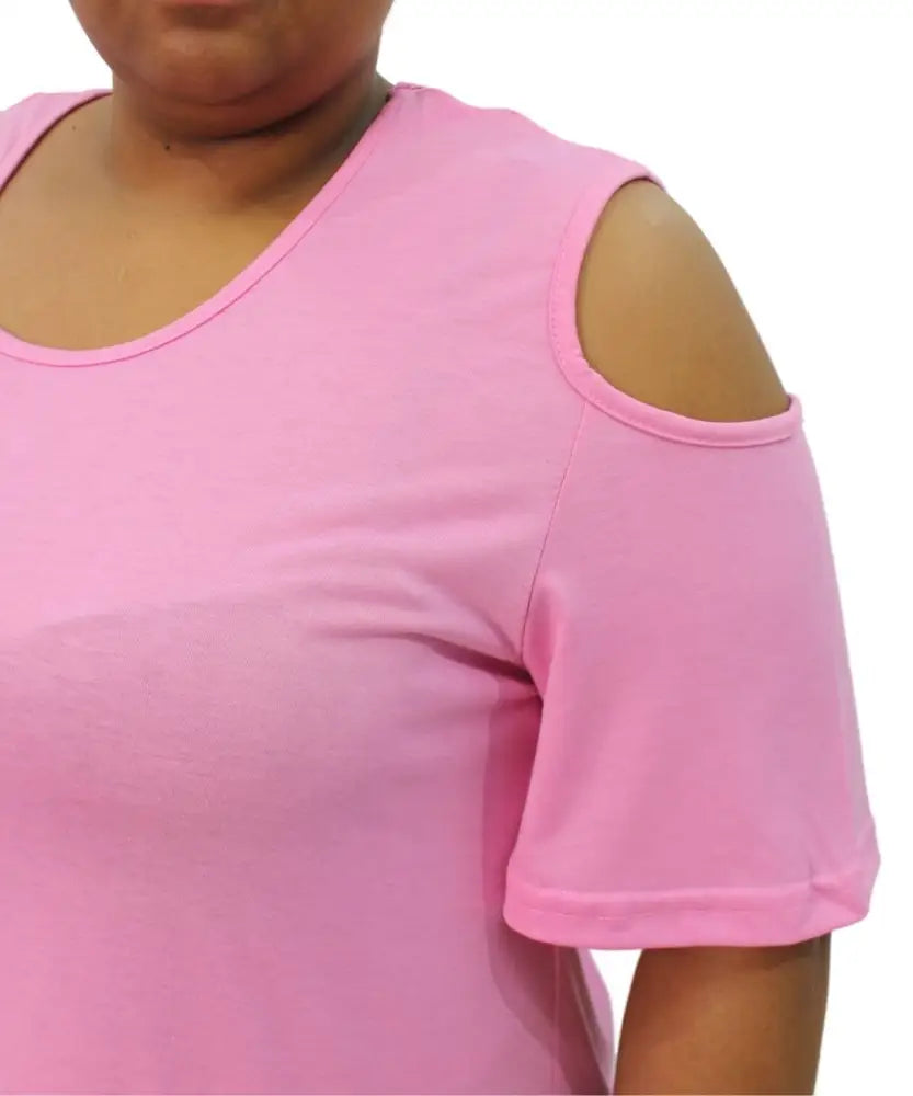 Ladies Plain Cold Shoulder Top | Eagle Clothing | Plus Size | Big & Tall