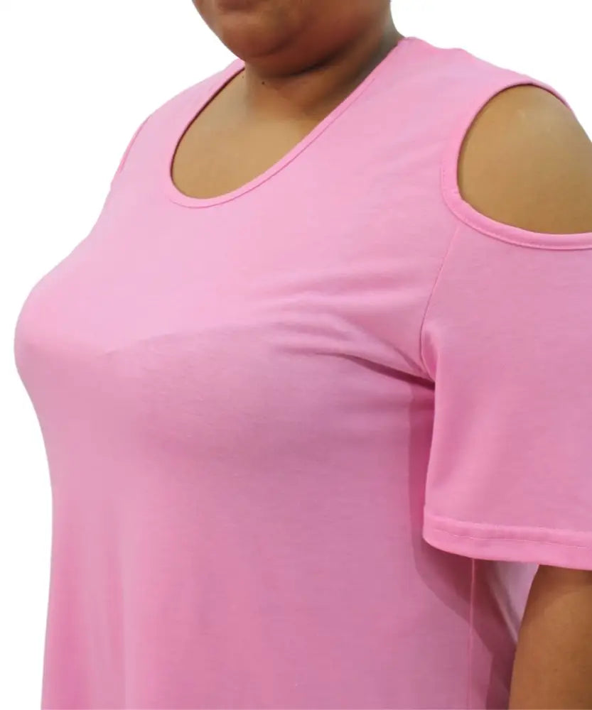 Ladies Plain Cold Shoulder Top | Eagle Clothing | Plus Size | Big & Tall