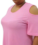 Ladies Plain Cold Shoulder Top | Eagle Clothing | Plus Size | Big & Tall