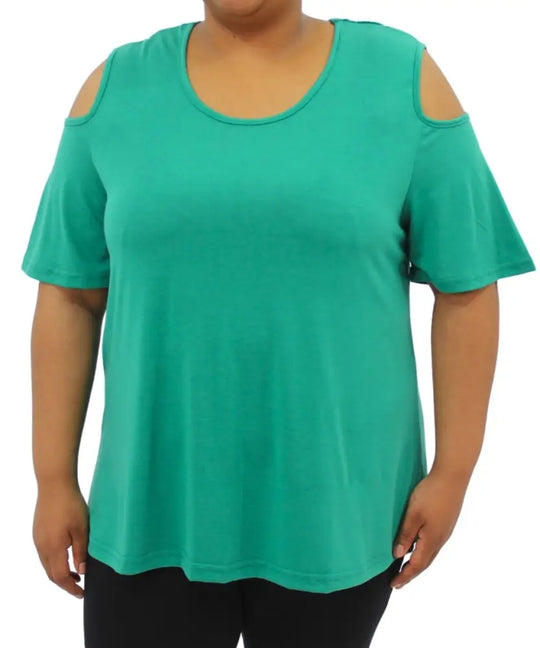 Ladies Plain Cold Shoulder Top