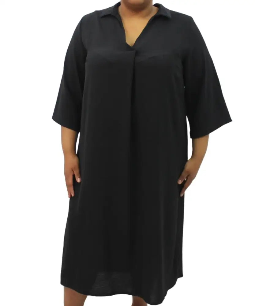 Ladies Plain Collar Pleat Dress | R379.90 | Eagle Clothing | Plus Size | Big & Tall