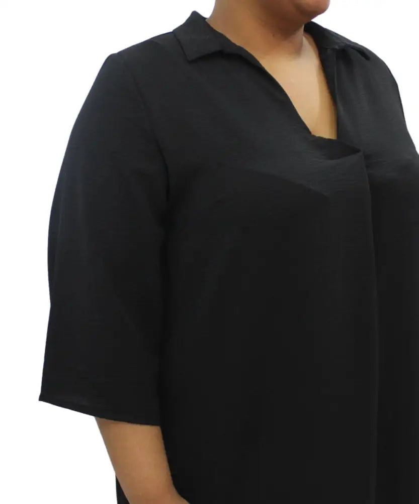 Ladies Plain Collar Pleat Dress | Eagle Clothing | Plus Size | Big & Tall