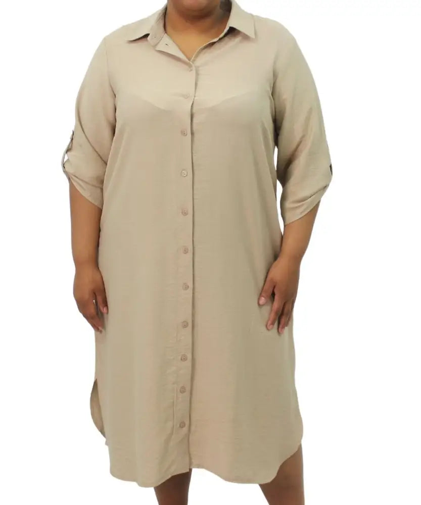 Ladies Plain Collar Tab Shirtdress | R379.90 | Eagle Clothing | Plus Size | Big & Tall