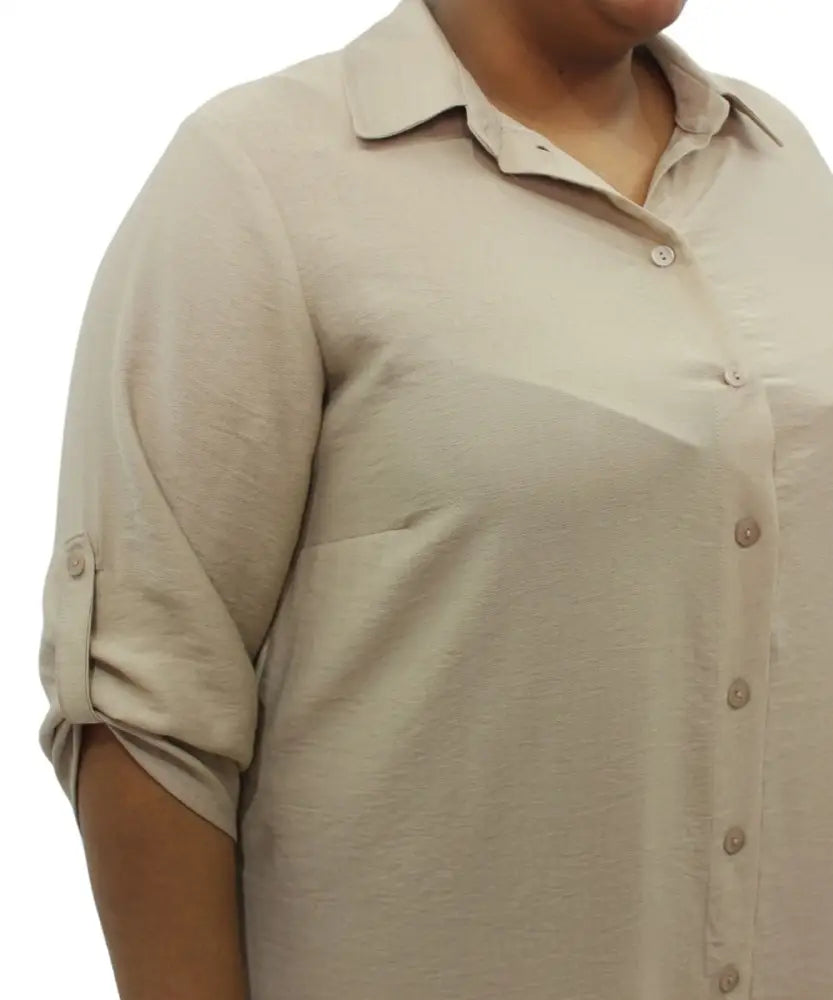 Ladies Plain Collar Tab Shirtdress | Eagle Clothing | Plus Size | Big & Tall