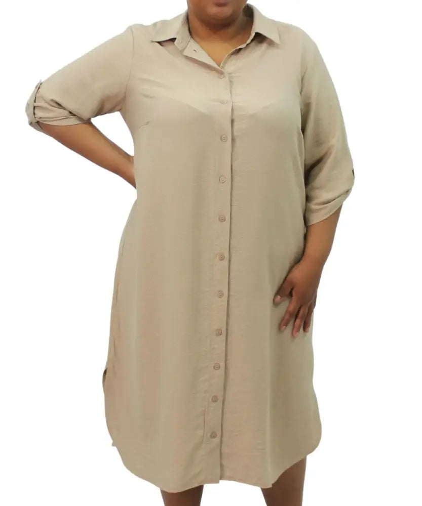 Ladies Plain Collar Tab Shirtdress | Eagle Clothing | Plus Size | Big & Tall