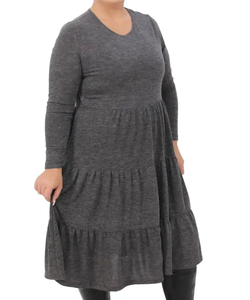 Ladies Plain Long Layered Dress | Eagle Clothing | Plus Size | Big & Tall