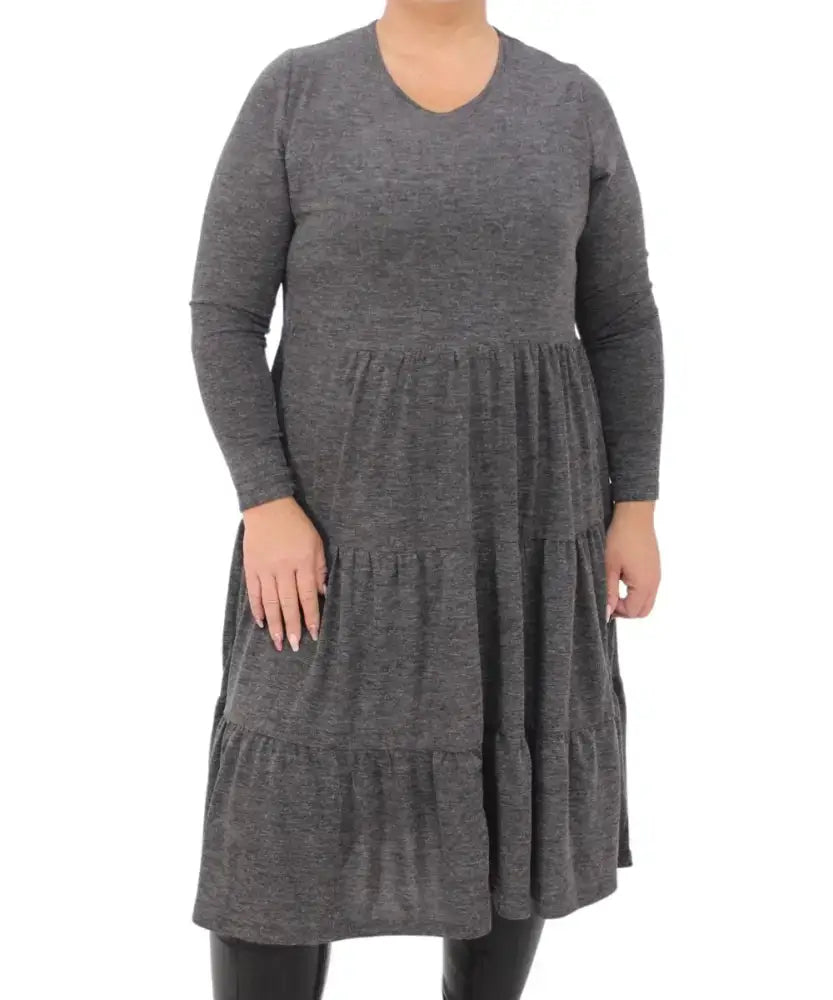 Ladies Plain Long Layered Dress | Eagle Clothing | Plus Size | Big & Tall