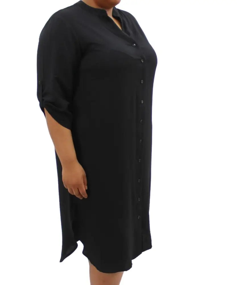 Ladies Plain Mandarin Shirt Dress | Eagle Clothing | Plus Size | Big & Tall
