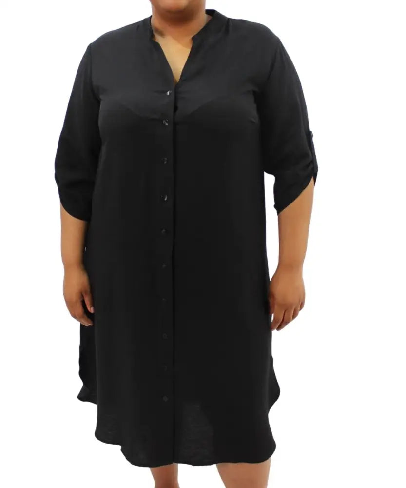 Ladies Plain Mandarin Shirt Dress | R379.90 | Eagle Clothing | Plus Size | Big & Tall