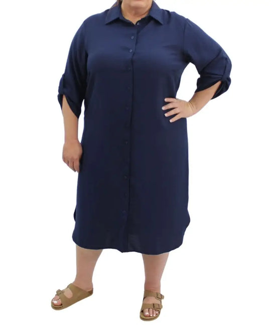 Ladies Plain Shirtdress