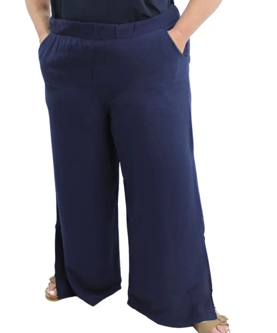 Ladies Plain Wide Leg Pants