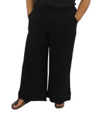 Ladies Plain Wide Leg Slit Pants | Eagle Clothing | Plus Size | Big & Tall