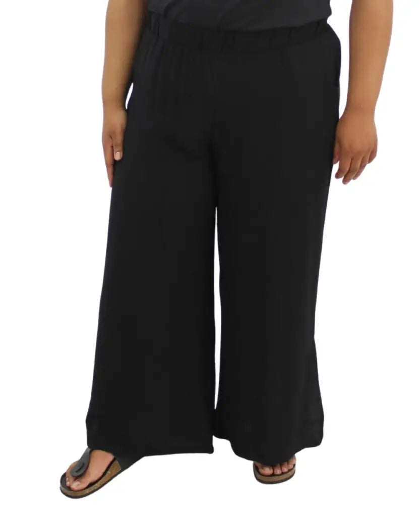 Ladies Plain Wide Leg Slit Pants | R329.90 | Eagle Clothing | Plus Size | Big & Tall