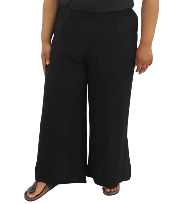 Ladies Plain Wide Leg Slit Pants