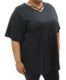 Ladies Plain XOver Slub Top | Eagle Clothing | Plus Size | Big & Tall