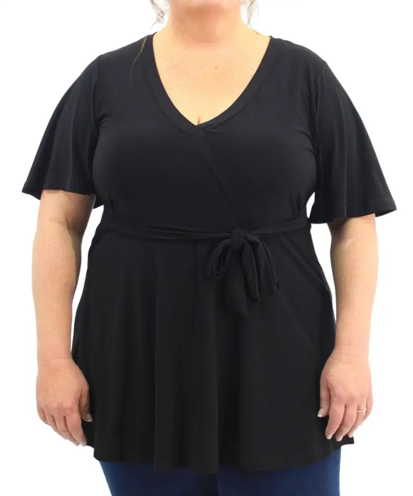 Ladies Plain XOver Wrap Top | Eagle Clothing | Plus Size | Big & Tall