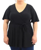 Ladies Plain XOver Wrap Top | Eagle Clothing | Plus Size | Big & Tall